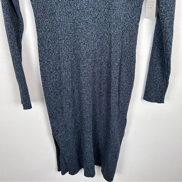 NWT Athleta Reverie Ribbed Sweater Dress Navy V-Neck Large - Picture 6 of 15